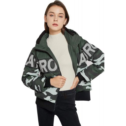  Orolay Womens Camo Hooded Down Jacket Warm Winter Coat Puffer Jacket