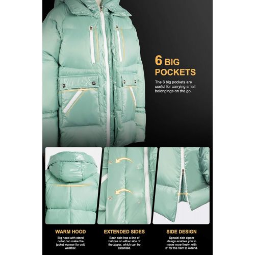  Orolay Women’s Fleece Down Coat Thickened Winter Puffer Down Jacket