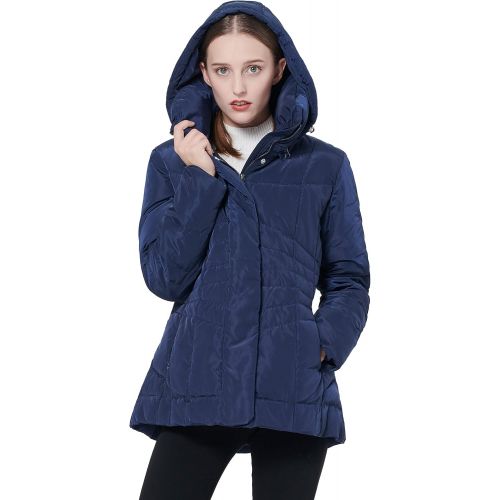  Orolay Womens Hooded Down Jacket Quilted Winter Coat Stand Collar Puffer Jacket