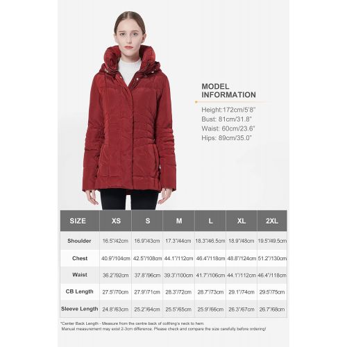  Orolay Womens Hooded Down Jacket Quilted Winter Coat Stand Collar Puffer Jacket