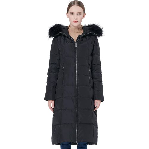  Orolay Womens Thickened Down Jacket Winter Long Coat Hooded Puffer Jacket