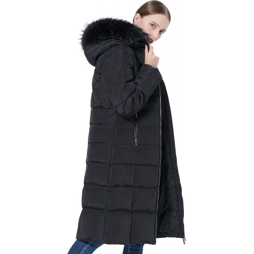  Orolay Womens Thickened Down Jacket Winter Long Coat Hooded Puffer Jacket