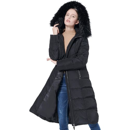  Orolay Womens Thickened Down Jacket Winter Long Coat Hooded Puffer Jacket