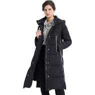 Orolay Womens Winter Down Coat Windproof Long Down Jacket with Adjustable Hood