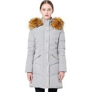 Orolay Womens Light Winter Down Coat Diamond Quilted Puffer Jacket with Fur Hood