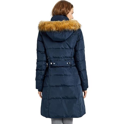  Orolay Quilted Down Jacket Women Winter Long Coat Puffer Jacket with Fur Hood