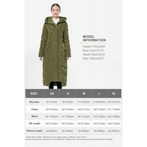  Orolay Womens Quilted Down Jacket Long Winter Coat Maxi Hooded Puffer Jacket