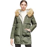 Orolay Womens Thickened Down Jacket Winter Coat with Fur Hood Big Pockets