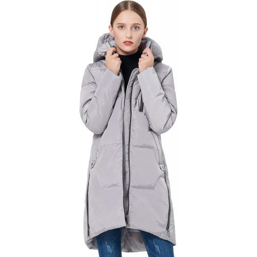  Orolay Womens Stylish Down Jacket Hooded Winter Coat Two-Way Zipper Puffer Jacket