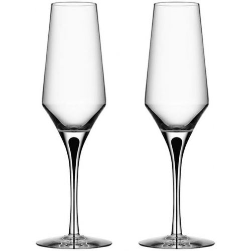  Orrefors 6410001 Metropol Champagne Flute, Set of 2, Clear