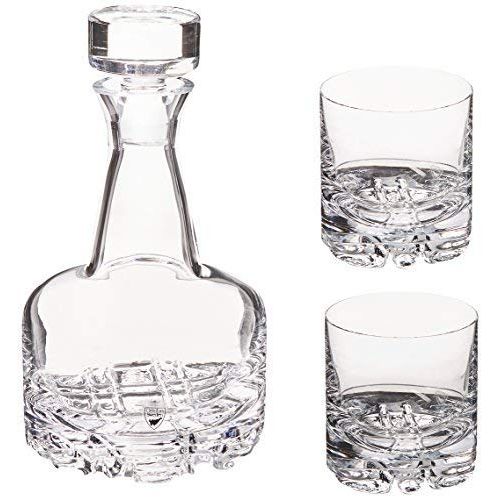  Orrefors Erik 3 Piece Set, Decanter and 2 Double Old Fashioned Glasses