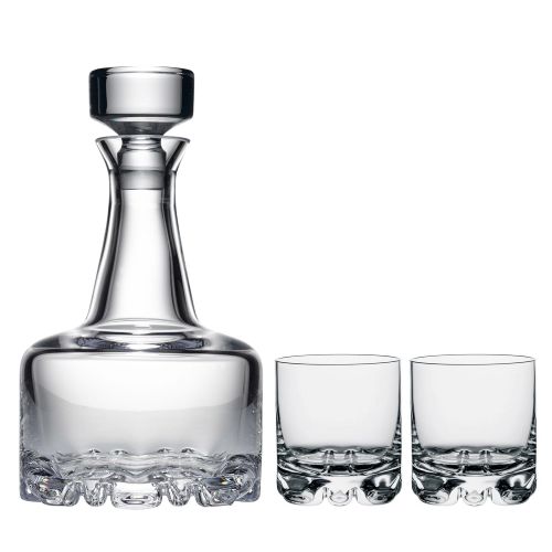  Orrefors Erik 3 Piece Set, Decanter and 2 Double Old Fashioned Glasses