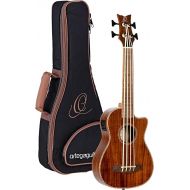 Ortega Guitars 4 String Lizard Series Acoustic-Electric Uke-Bass w/Bag, Right (CAIMAN-BS-GB)