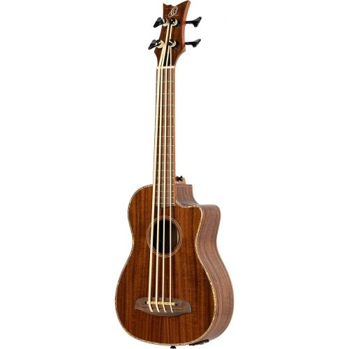  Ortega Guitars 4 String Lizard Series Acoustic-Electric Uke-Bass w/Bag, Right (CAIMAN-BS-GB)