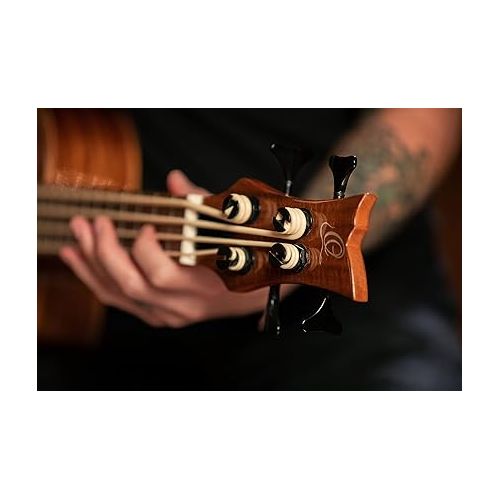  Ortega Guitars 4 String Lizard Series Acoustic-Electric Uke-Bass w/Bag, Right (CAIMAN-BS-GB)