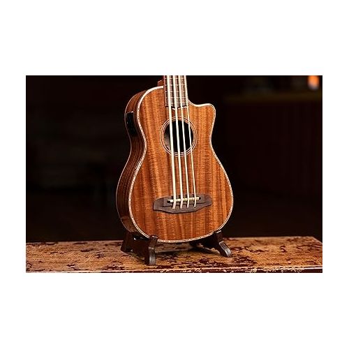  Ortega Guitars 4 String Lizard Series Acoustic-Electric Uke-Bass w/Bag, Right (CAIMAN-BS-GB)