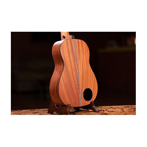 Ortega Guitars 4 String Lizard Series Fretless Acoustic-Electric Uke-Bass w/Bag, Right (LIZZY-BSFL-GB)
