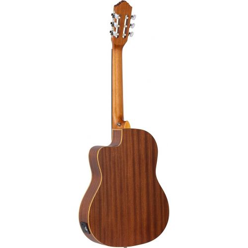  Ortega Guitars Family Series Thinline Acoustic-Electric Nylon Classical 6-String Guitar w/Bag, Right (RCE125SN)