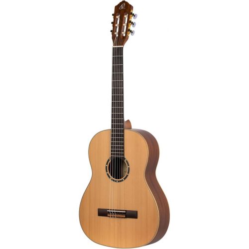  Ortega Guitars 6 String Family Series Pro Solid Top Slim Neck Nylon Classical Guitar w/Bag, Right (R131SN)