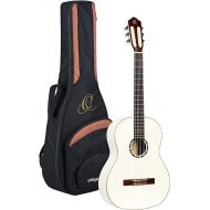 Ortega Guitars 6 String Family Series Full Size Nylon Classical Guitar w/Bag, Right, Spruce Top-White-Gloss, (R121SNWH)
