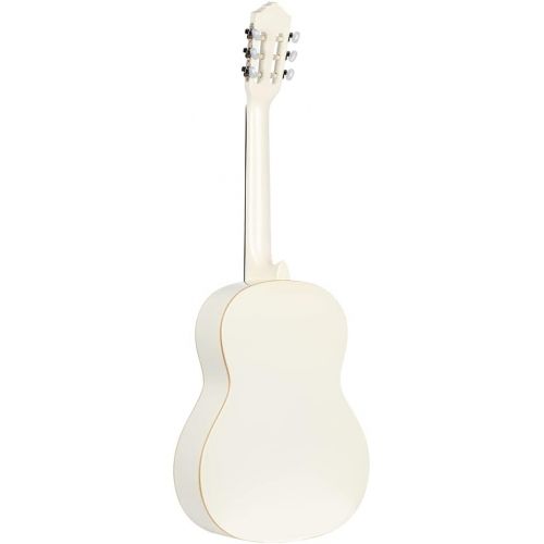  Ortega Guitars 6 String Family Series Full Size Nylon Classical Guitar w/Bag, Right, Spruce Top-White-Gloss, (R121SNWH)