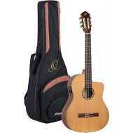 Ortega Guitars 6 String Family Series Pro Solid Top Slim Neck Acoustic-Electric Nylon Classical Guitar w/Bag, Right (RCE131SN)