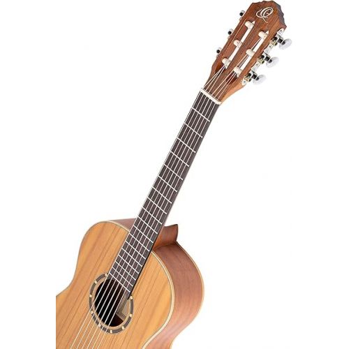  Ortega Guitars 6 String Family Series 1/2 Size Nylon Classical Guitar w/Bag, Right, Cedar Top-Natural-Satin, (R122-1/2)