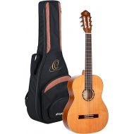 Ortega Guitars 6 String Family Series 3/4 Size Nylon Classical Guitar w/Bag, Right, Cedar Top-Natural-Gloss, (R122G-3/4)