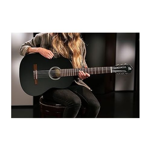  Ortega Guitars 6 String Student Series Full Size Nylon Classical Guitar, Right (RST5MBK)