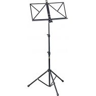 Ortega Guitars Portable Folding Sheet Music Stand-Lightweight Telescoping Tubular Design w/Tot Bag-Black (OMS-1BK)