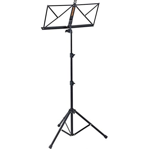  Ortega Guitars Portable Folding Sheet Music Stand-Lightweight Telescoping Tubular Design w/Tot Bag-Black (OMS-1BK)