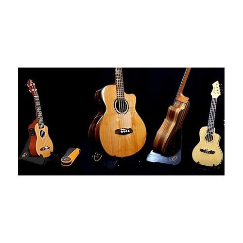  Ortega Guitars OPUS-1ORBK Portable Ukulele Stand for All Sizes and Types, Orange/Black