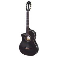 Ortega Guitars RCE145LBK Family Series Pro Left Handed Nylon 6-String Guitar with Spruce Top, Mahogany Body and Pickup
