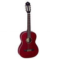 Ortega Guitars R121-7/8WR 7/8 Body Size Nylon 6-String Guitar with Spruce Top, Mahogany Body, Wine Red Gloss