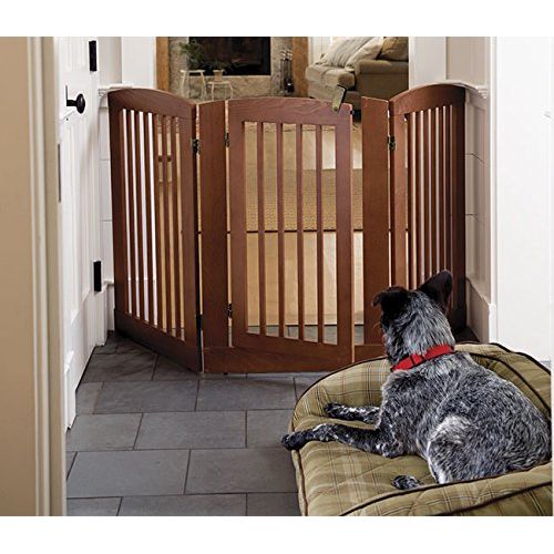  Orvis Three-panel Dog Gate With Door  36 h Gate, Cinnamon