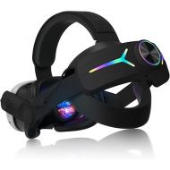 Head Strap Accessories Compatible for Quest 3 with Extended 8000mah Battery Pack, Fast Charging 9V 2A Extended Gaming Time with RGB Light - Black