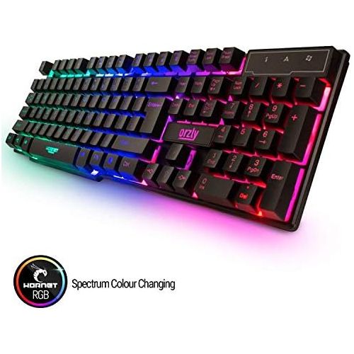  [아마존베스트]Orzly Gaming Keyboard and Mouse and Mouse pad and Gaming Headset, Wired LED RGB Backlight Bundle for PC Gamers and Xbox and PS4 Users - 4 in 1 Edition Hornet RX-250