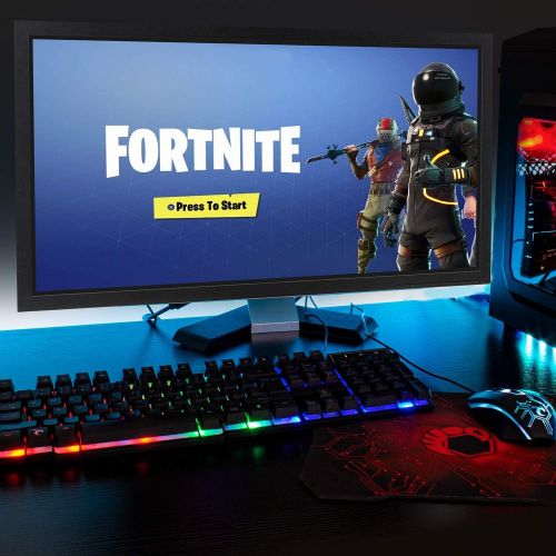  [아마존베스트]Orzly Gaming Keyboard and Mouse and Mouse pad and Gaming Headset, Wired LED RGB Backlight Bundle for PC Gamers and Xbox and PS4 Users - 4 in 1 Edition Hornet RX-250