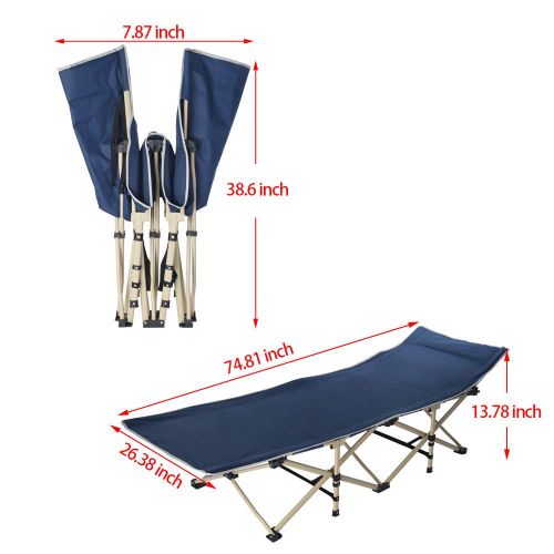  Osage Vicbovo Clearance Adults Folding Camping Cots with Mat and Storage Bag Strong Stable Portable Sleeping Bed Cot for Traveling, Hiking and Home Lounging