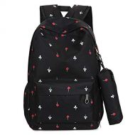 Best Quality - Women Backpack - Women Backpacks Floral Print Bookbag Canvas Laptop Backpack Pencil Case School Bag Girls Rucksack Female Travel Backpacks - by Osaro Shop - 1 PCs