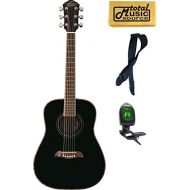 Oscar Schmidt 12 Size Student Black Spruce Top Acoustic Guitar FREE STRAP TUNER