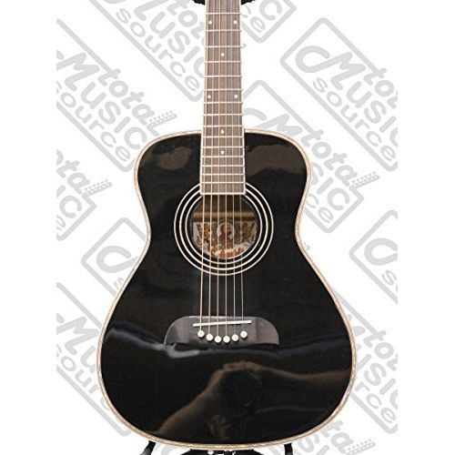  Oscar Schmidt 12 Size Student Black Spruce Top Acoustic Guitar FREE STRAP TUNER