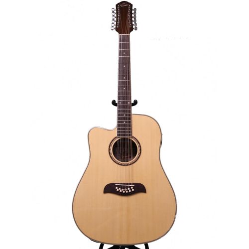  Oscar Schmidt by Washburn Left Hand OD312CE 12 String Acoustic Electric Guitar, Natural, Lefty, OD312CELH