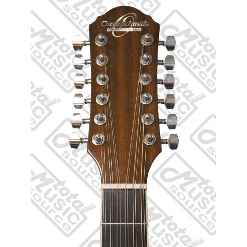  Oscar Schmidt by Washburn Left Hand OD312CE 12 String Acoustic Electric Guitar, Natural, Lefty, OD312CELH