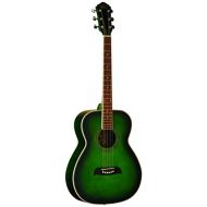 Oscar Schmidt 6 String OF2 Folk Acoustic Guitar. Trans Green, Transparent (OF2TGR-A)