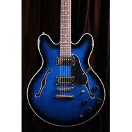 Oscar Schmidt OE30 Delta Blues Semi Hollow Electric Guitar, BlueBurst, OE30FBLB