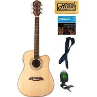 Oscar Schmidt 34 Size AcousticElectric Guitar, 4 Band EQ, Natural, Bundle OG1CE