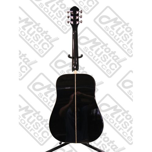  Oscar Schmidt Dreadnought OG1BLH 34 Size Acoustic Guitar, Left Handed, Black, Free Strap Tuner