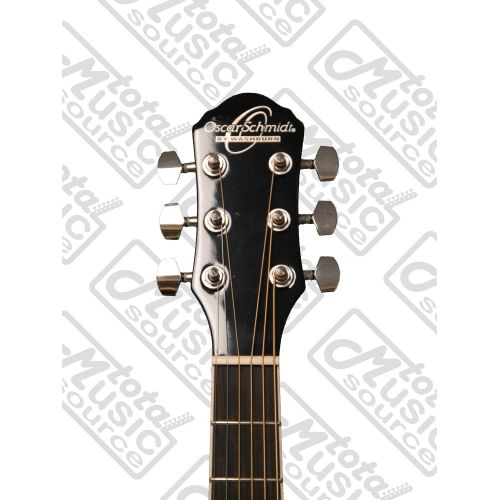  Oscar Schmidt Dreadnought OG1BLH 34 Size Acoustic Guitar, Left Handed, Black, Free Strap Tuner