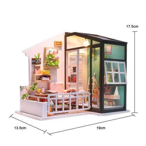  Oshide Dollhouse Miniature DIY House Kit with Furniture for Kids Girls Adults Birthday Gift, without Dust...